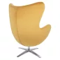   King Home Egg Széles Bársony Fotel Mustársárga Forgatható
