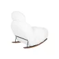 King Home Plush Fur Fehér Teddy Hintaszék Tölgyfa Talppal