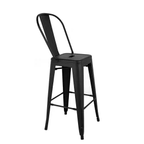 King Home Tower Big Back Fém Bárszék Fekete