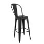 King Home Tower Big Back Fém Bárszék Fekete
