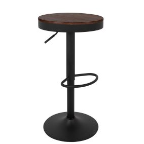 King Home Volt Állítható Bárszék Sötét Szilfa Fekete