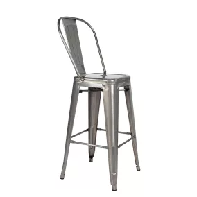 King Home Tower Big Back Fém Bárszék Ezüst