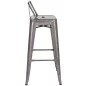 King Home Tower Back Fém Bárszék Ezüst