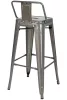 King Home Tower Back Fém Bárszék Ezüst