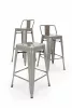 King Home Tower Back Fém Bárszék Ezüst