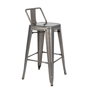 King Home Tower Back 66 Fém Bárszék Ezüst