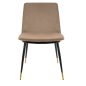 King Home Diego Bársony Szék Khaki Arany Díszítéssel