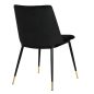   King Home Diego Bársony Étkezőszék Fekete Arany Lábvéggel