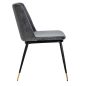   King Home Diego Bársony Szék Sötétszürke Arany-Fekete Lábakkal