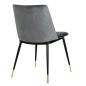   King Home Diego Bársony Szék Sötétszürke Arany-Fekete Lábakkal