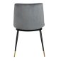   King Home Diego Bársony Szék Sötétszürke Arany-Fekete Lábakkal