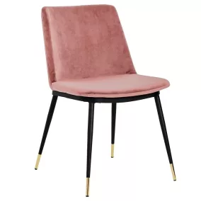 King Home Diego Bársony Szék Rózsaszín Arany-Fekete
