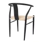   King Home Wishbone Metal Szék Természetes Fonott Ülőfelülettel Fekete
