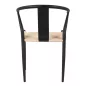   King Home Wishbone Metal Szék Természetes Fonott Ülőfelülettel Fekete