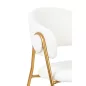 King Home Verso Boucle Fehér Karfás Szék Arany Lábakkal