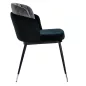   King Home Marcel Bársony Szék Fekete-Szürke Króm Díszítéssel