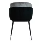   King Home Marcel Bársony Szék Fekete-Szürke Króm Díszítéssel
