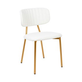   King Home Fabiola Bouclé Étkezőszék Fehér Arany Lábakkal