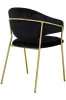 King Home Naomi Velúr Étkezőszék Fekete Arany Vázzal