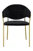King Home Naomi Velúr Étkezőszék Fekete Arany Vázzal