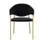 King Home Naomi Velúr Étkezőszék Fekete Arany Vázzal