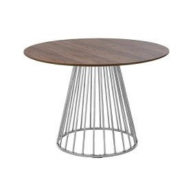 King Home Glam Walnut Kerek Étkezőasztal Diófurnér Króm