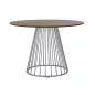 King Home Glam Walnut Kerek Étkezőasztal Diófurnér Króm
