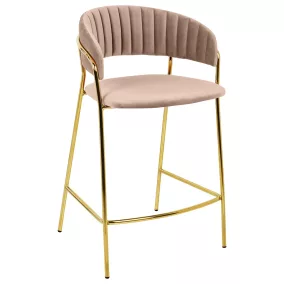 King Home Margo Bárszék Velúr Kaki Arany Vázzal