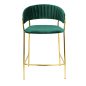King Home Margo Bárszék Velúr Sötétzöld Arany Vázzal