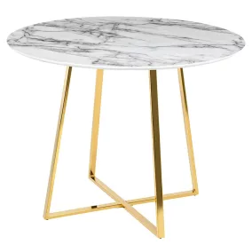   King Home Carat Kerek Étkezőasztal Márvány MDF Arany Luxus