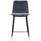   King Home DIEGO 65 Bárszék Sötétszürke Velúr Arany-Fekete Lábvéggel