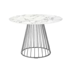   King Home Glam Marble Kerek Étkezőasztal Márvány MDF Króm