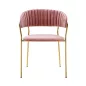   King Home Margo Bársony Szék Piszkorózsaszín Arany Vázzal