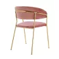   King Home Margo Bársony Szék Piszkorózsaszín Arany Vázzal