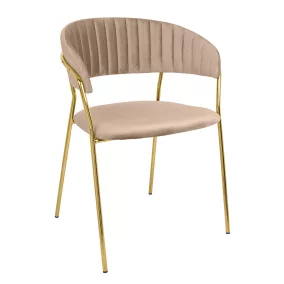 King Home Margo Bársony Szék Khaki Arany Vázzal