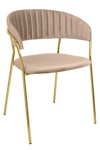 King Home Margo Bársony Szék Khaki Arany Vázzal