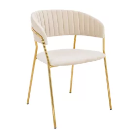 King Home Margo Bársony Szék Bézs Arany Vázzal