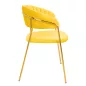King Home Margo Bársony Szék Sárga Bordázott