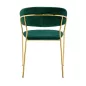 King Home Margo Bársony Szék Sötétzöld Arany Vázzal