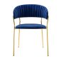   King Home Margo Bársony Étkezőszék Sötétkék Arany Vázzal