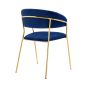   King Home Margo Bársony Étkezőszék Sötétkék Arany Vázzal
