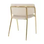 King Home Delta Bézs Bársony Étkezőszék Arany Vázzal