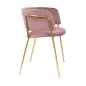King Home Delta Rózsaszín Bársony Szék Arany Vázzal