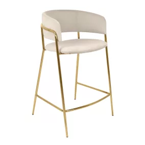 King Home Delta 65 Bárszék Bézs Bársony Arany Vázzal