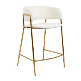 King Home Delta 65 Bárszék Fehér Szövet Arany Vázzal
