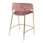 King Home Delta Bárszék Rózsaszín Bársony Arany Vázzal