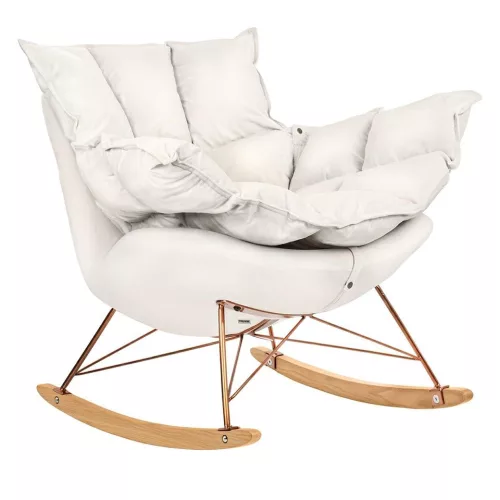 King Home Swing Velvet Bézs Hintaszék Réz Vázzal