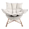 King Home Swing Velvet Bézs Hintaszék Réz Vázzal