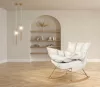 King Home Swing Velvet Bézs Hintaszék Réz Vázzal