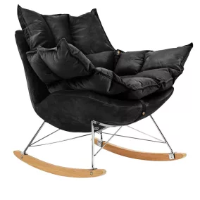 King Home Swing Velvet Hintaszék Fekete